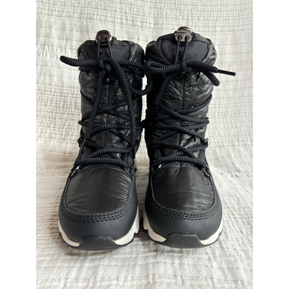 Sorel Snow Boots Womens 8.5 Kinetic Black Waterproof Lined Lace Up Boot Shoes